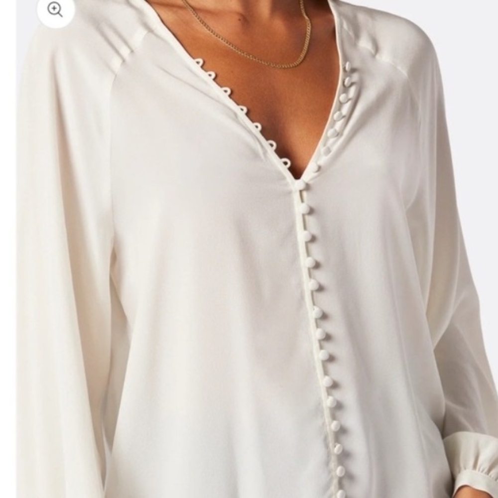 Joie White Blouse with Button Detail